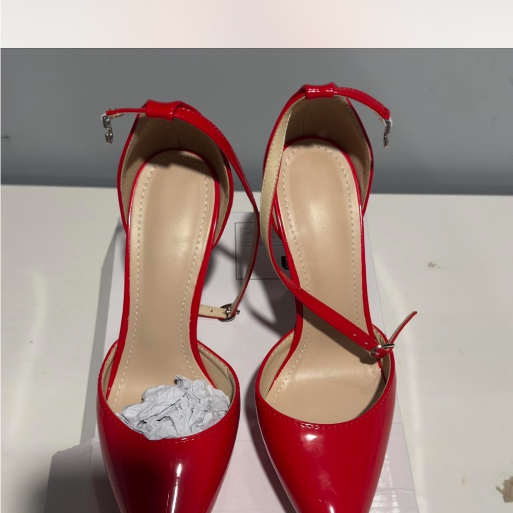 Vibrant Red Women's Strappy Heels